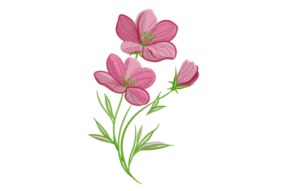 Delicate Pink Wildflower Stem for Apparel