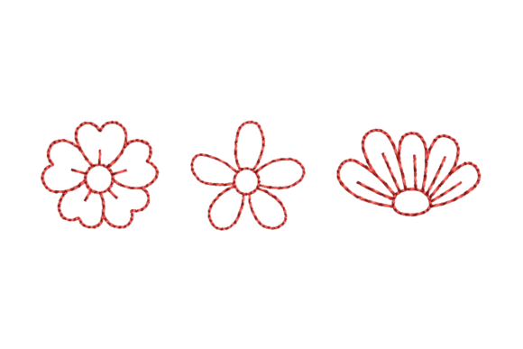 Floral Outline Redwork Bundle: An Etsy Seller Review