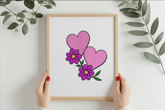 Love Flower Embroidery Design for Boutique Apparel