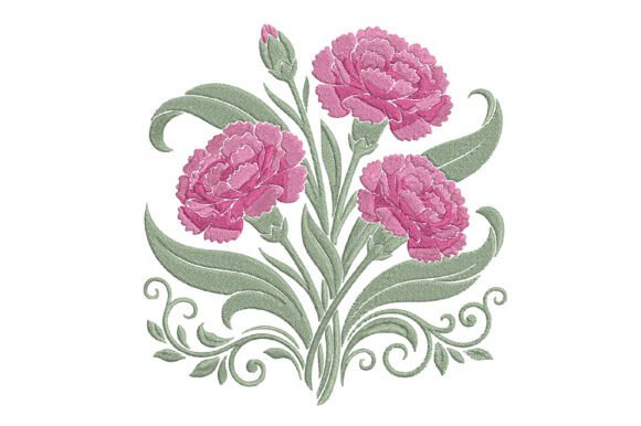 Pink Carnation Embroidery Design Review