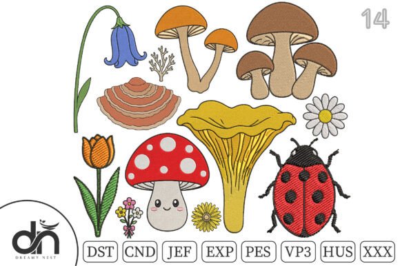 Review: 14 Tiny Mushroom Floral Embroidery Set